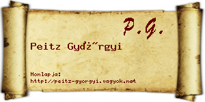 Peitz Györgyi névjegykártya